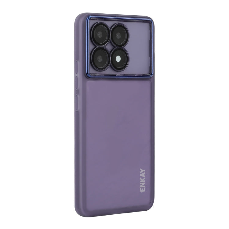 For Redmi K70E ENKAY Hat-Prince Translucent Matte TPU Phone Case with Lens Film(Purple)