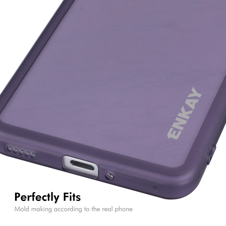 For Redmi K70E ENKAY Hat-Prince Translucent Matte TPU Phone Case with Lens Film(Purple)