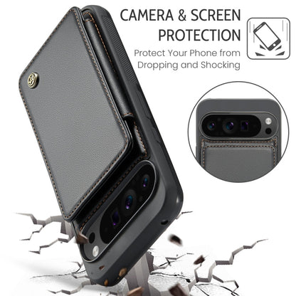 For Google Pixel 9 Pro XL CaseMe C22 Card Slots Holder RFID Anti-theft Phone Case(Black)