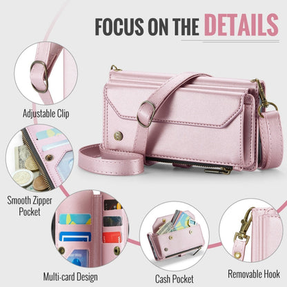 For Google  Pixel 10 / 10 Pro / 9 CaseMe C36 Card Slots Zipper Wallet RFID Anti-theft Leather Phone Case(Pink)