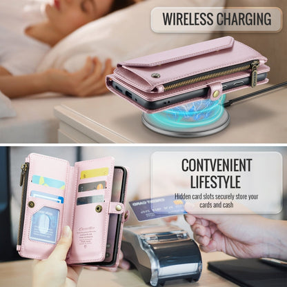 For Google  Pixel 10 / 10 Pro / 9 CaseMe C36 Card Slots Zipper Wallet RFID Anti-theft Leather Phone Case(Pink)
