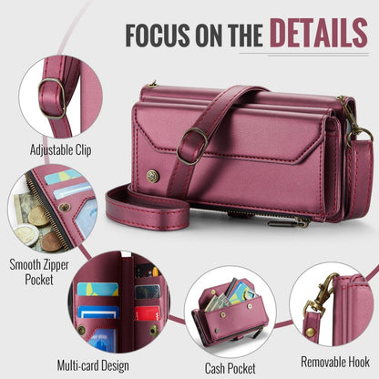 For Google  Pixel 10 / 10 Pro / 9 CaseMe C36 Card Slots Zipper Wallet RFID Anti-theft Leather Phone Case(Wine)