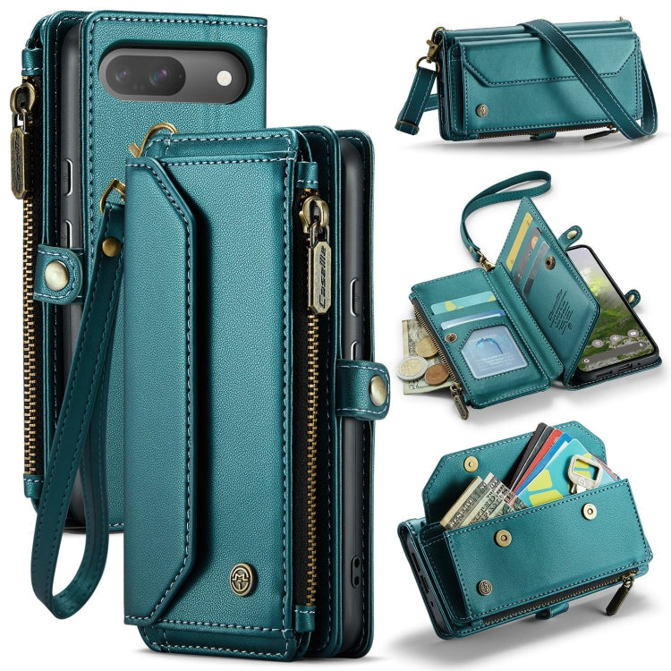 For Google  Pixel 10 / 10 Pro / 9 CaseMe C36 Card Slots Zipper Wallet RFID Anti-theft Leather Phone Case(Green)