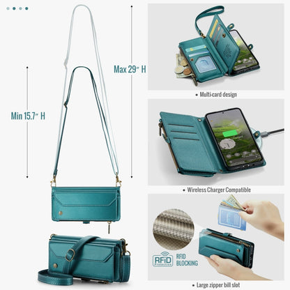 For Google  Pixel 10 / 10 Pro / 9 CaseMe C36 Card Slots Zipper Wallet RFID Anti-theft Leather Phone Case(Green)