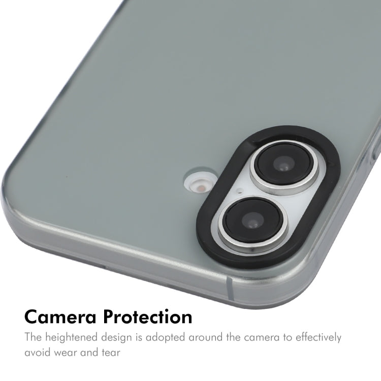 For iPhone 16 ENKAY Hat-Prince Translucent Matte TPU Phone Case + 9H Big Arc Edge Film(Grey)