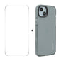 For iPhone 14 ENKAY Hat-Prince Translucent Matte TPU Phone Case + 9H Big Arc Edge Film(Grey)
