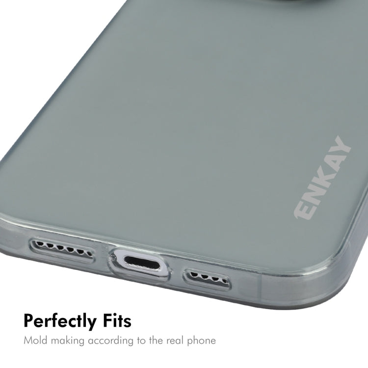 For iPhone 14 Pro ENKAY Hat-Prince Translucent Matte TPU Phone Case + 9H Big Arc Edge Film(White)