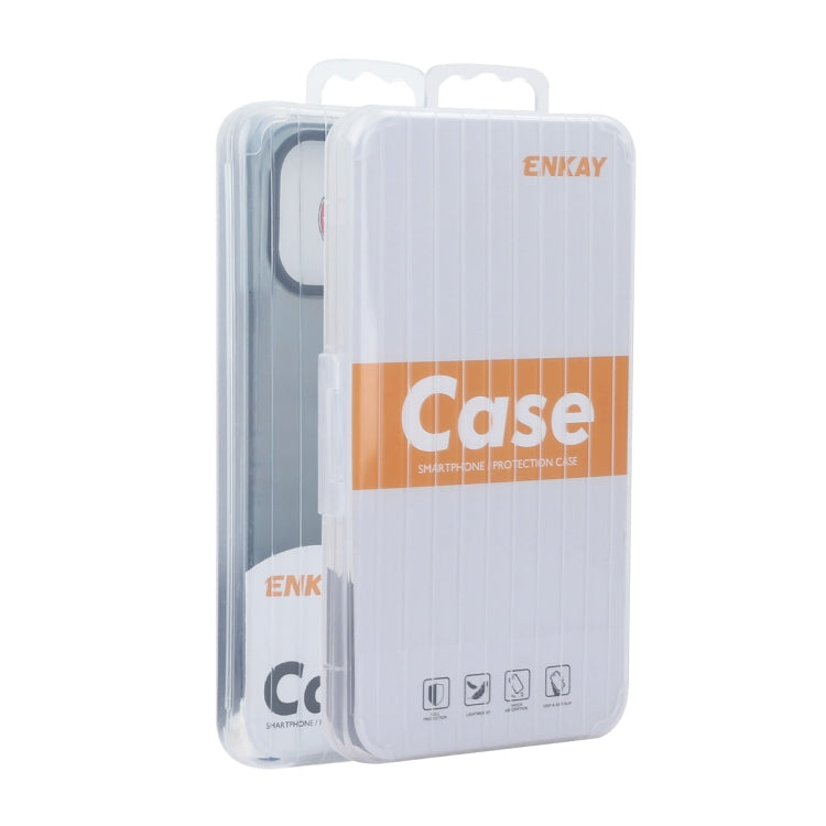 For iPhone 15 ENKAY Hat-Prince Translucent Matte TPU Phone Case + 9H Big Arc Edge Film(Grey)