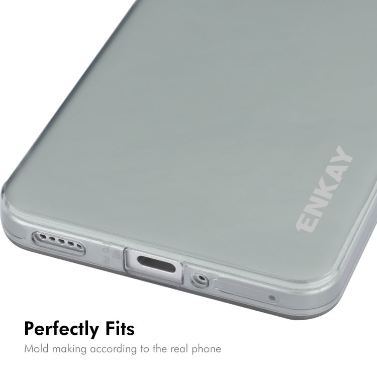 For Redmi K70 Ultra ENKAY Hat-Prince Translucent Matte TPU Soft Phone Case + 9H Big Arc Edge Film(White)