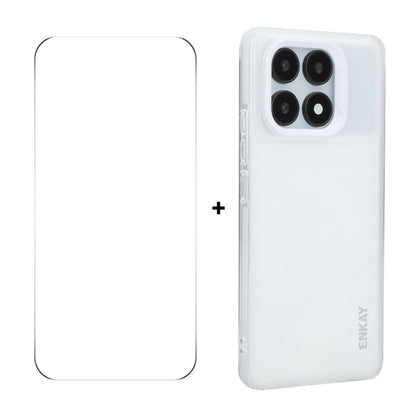For Redmi K70 / K70 Pro ENKAY Hat-Prince Translucent Matte TPU Soft Phone Case + 9H Big Arc Edge Film(White)