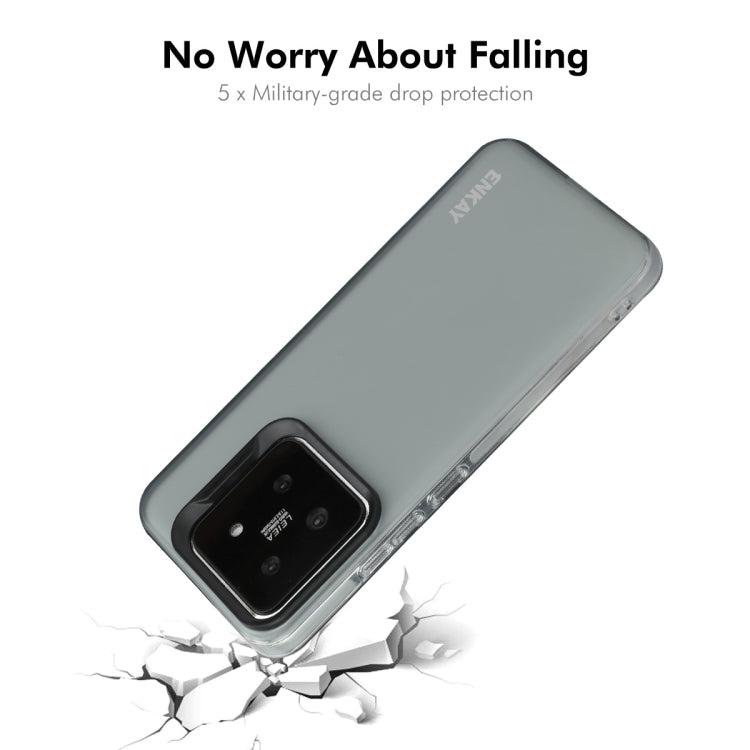 For Xiaomi 14 Pro ENKAY Hat-Prince Translucent Matte TPU Phone Case + 3D Hot Bending Film(Grey)