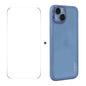 For iPhone 15 Plus ENKAY Hat-Prince Translucent Matte TPU Phone Case with Lens Film + 9H Big Arc Edge Film(Blue)