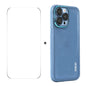 Pour iPhone 16 Pro ENKAY Hat-Prince Coque de téléphone en TPU mat translucide avec film d'objectif + film de bord grand arc 9H (bleu)