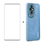 Coque de téléphone ENKAY Hat-Prince en TPU mat translucide avec film de protection d'objectif et film 3D courbé à chaud pour Honor 200 Pro (Bleu)