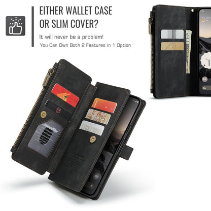 For Google Pixel 10 / 10 Pro / 9 CaseMe C30 Card Slots Zipper Wallet Leather Phone Case(Black)