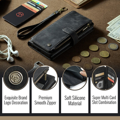 For Google Pixel 10 / 10 Pro / 9 CaseMe C30 Card Slots Zipper Wallet Leather Phone Case(Black)