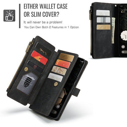 For Google Pixel 9 Pro XL / 10 Pro XL CaseMe C30 Card Slots Zipper Wallet Leather Phone Case(Black)