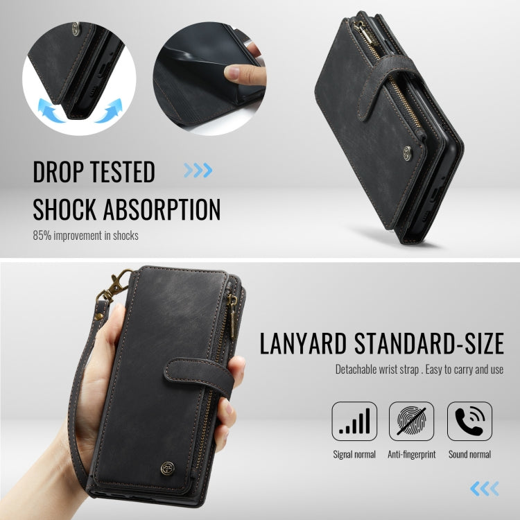 For Google Pixel 9 Pro XL / 10 Pro XL CaseMe C30 Card Slots Zipper Wallet Leather Phone Case(Black)