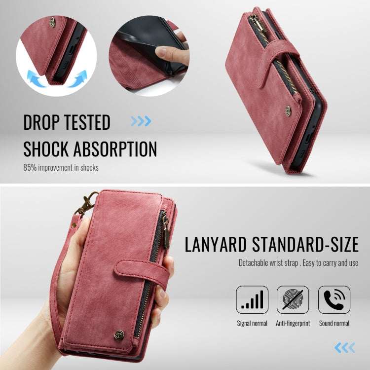For Google Pixel 9 Pro XL / 10 Pro XL CaseMe C30 Card Slots Zipper Wallet Leather Phone Case(Wine Red)