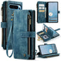 For Google Pixel 9 Pro XL / 10 Pro XL CaseMe C30 Card Slots Zipper Wallet Leather Phone Case(Blue)