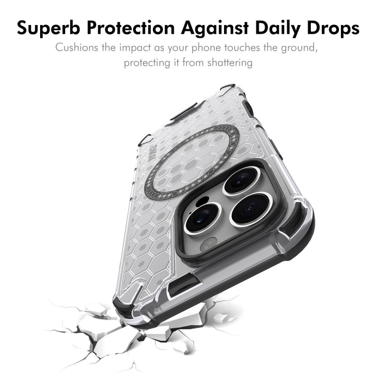 For iPhone 16 Pro Max ENKAY Hat-Prince Honeycomb MagSafe Shockproof Phone Case with Large Arc Edge Film(Red)