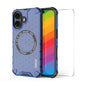 For iPhone 16 Plus ENKAY Hat-Prince Honeycomb MagSafe Shockproof Phone Case with Large Arc Edge Film(Blue)