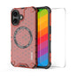 For iPhone 16 ENKAY Hat-Prince Honeycomb MagSafe Shockproof Phone Case with Large Arc Edge Film(Red)