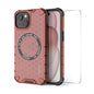 For iPhone 15 Plus ENKAY Hat-Prince Honeycomb MagSafe Shockproof Phone Case with Large Arc Edge Film(Red)