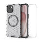 Pour iPhone 14 Plus Coque de téléphone antichoc MagSafe en nid d'abeille ENKAY Hat-Prince avec film à grand arc (blanc)