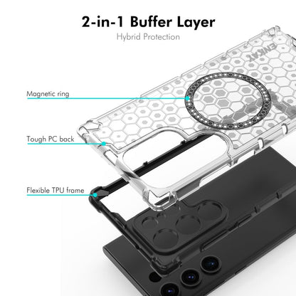 For Samsung Galaxy S24 Ultra 5G ENKAY Hat-Prince Honeycomb MagSafe Shockproof Phone Case with 0.18mm Film(Red)