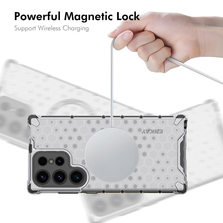 For Samsung Galaxy S24 Ultra 5G ENKAY Hat-Prince Honeycomb MagSafe Shockproof Phone Case with 0.18mm Film(Red)