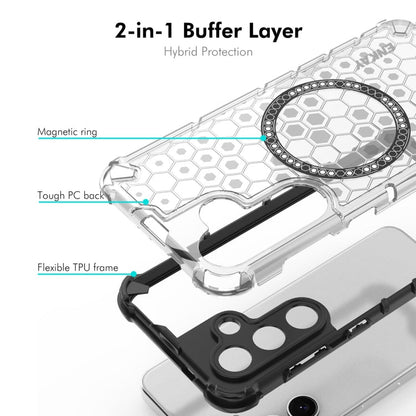 For Samsung Galaxy S23+ 5G ENKAY Hat-Prince Honeycomb MagSafe Shockproof Phone Case with 0.18mm Film(Red)