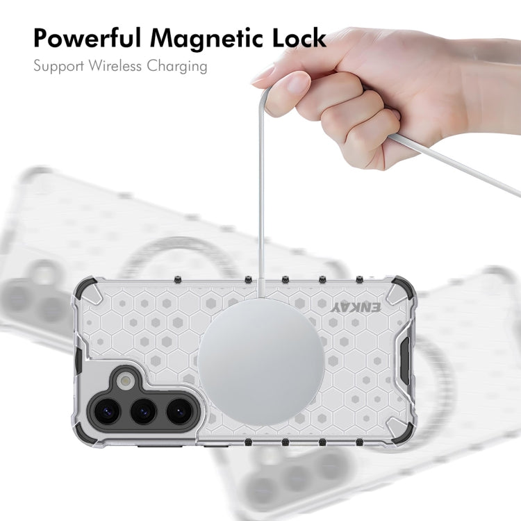 For Samsung Galaxy S23+ 5G ENKAY Hat-Prince Honeycomb MagSafe Shockproof Phone Case with 0.18mm Film(Red)