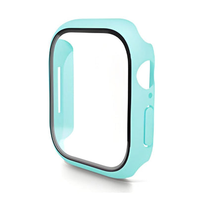 For Apple Watch Series 11 / 10 42mm ENKAY Hat-Prince PC Tempered Glass Film Integrated Watch Case(Cyan)