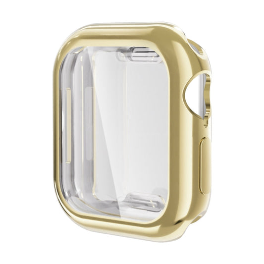 For Apple Watch Series 11 / 10 42mm ENKAY Hat-Prince Electroplated Soft TPU Case with Screen Film(Golden)