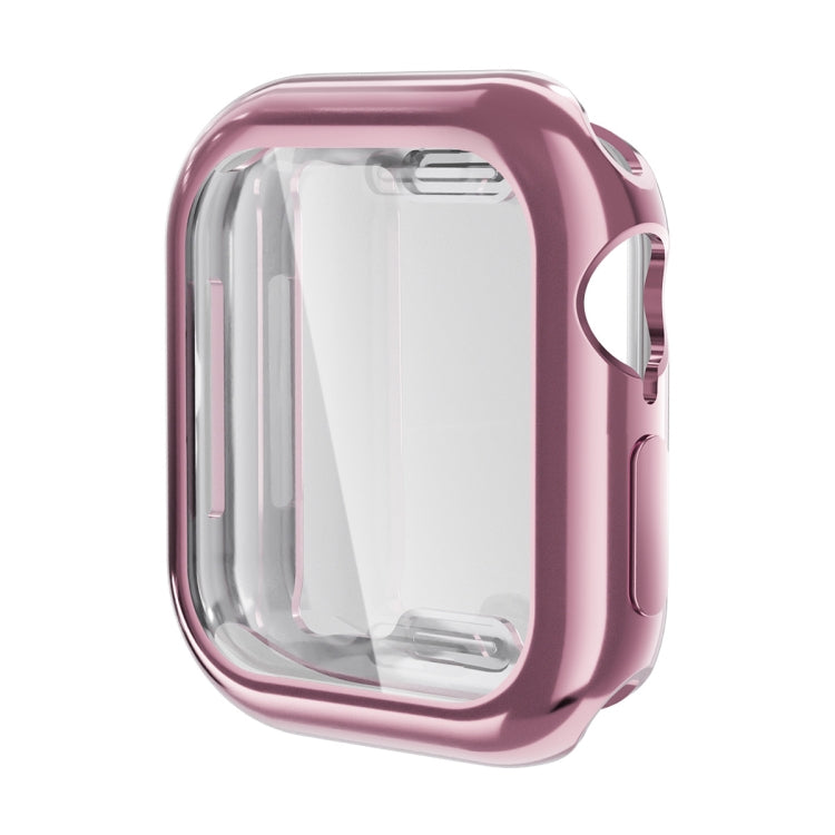 Pour Apple Watch Series 11 / 10 46mm, étui souple ENKAY Hat-Prince en TPU galvanisé avec film protecteur d'écran (Rose)