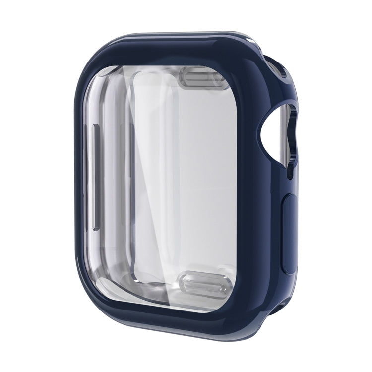 For Apple Watch Series 11 / 10 46mm ENKAY Hat-Prince Electroplated Soft TPU Case with Screen Film(Dark Blue)