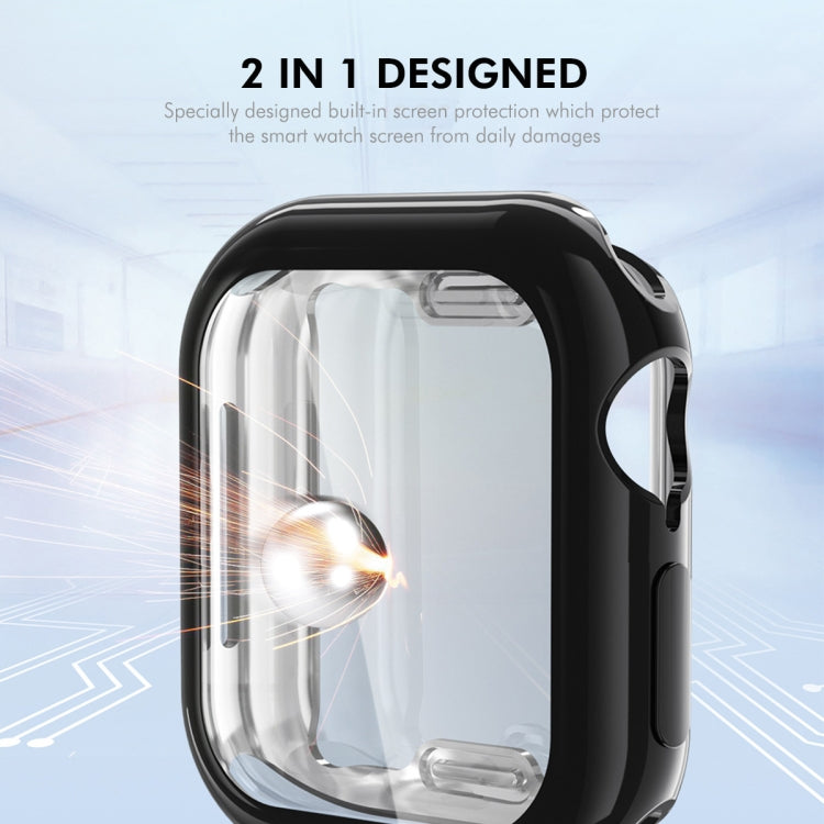 Pour Apple Watch Series 11 / 10 46 mm ENKAY Hat-Prince Coque souple en TPU électroplaqué avec film d'écran (argent)
