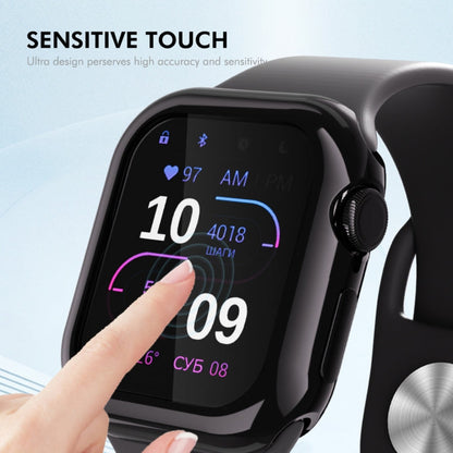 For Apple Watch Series 11 / 10 46mm ENKAY Hat-Prince Electroplated Soft TPU Case with Screen Film(Dark Blue)