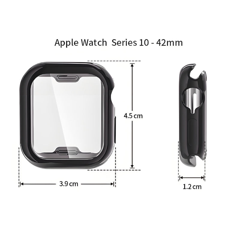 For Apple Watch Series 11 / 10 46mm ENKAY Hat-Prince Electroplated Soft TPU Case with Screen Film(Dark Blue)