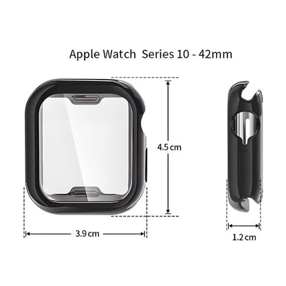 For Apple Watch Series 11 / 10 46mm ENKAY Hat-Prince Electroplated Soft TPU Case with Screen Film(Dark Blue)