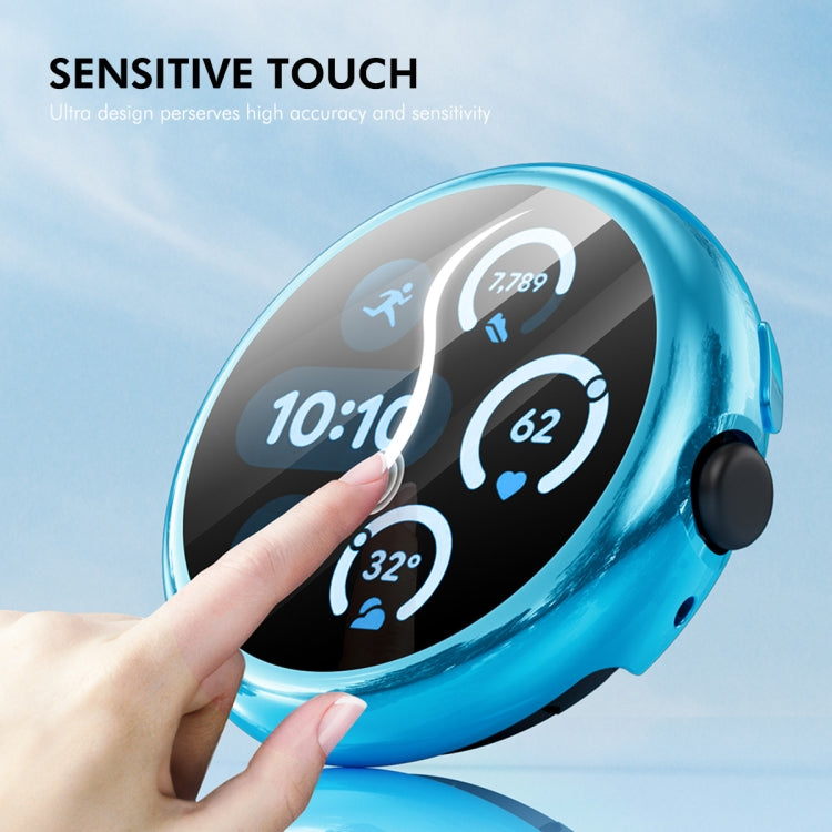 For Google Pixel Watch 3 41mm ENKAY Hat-Prince Full Coverage Electroplated Soft TPU Case with Screen Protection(Silver)
