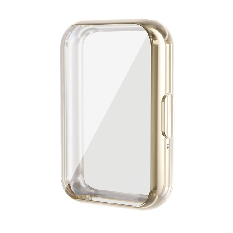 Pour Samsung Galaxy Fit3 Coque Souple ENKAY Hat-Prince en TPU Électroplaqué à Couverture Complète avec Protection d'Écran (Doré)