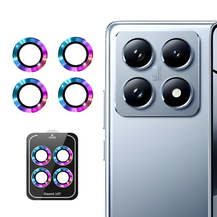 For Xiaomi 14T ENKAY 9H Rear Lens Aluminium Alloy Tempered Glass Film(Colorful)