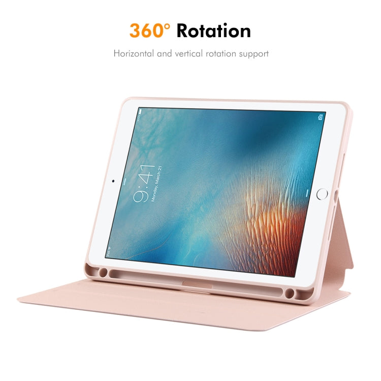 For iPad Air / Air 2 / 9.7 2017 / 2018 ENKAY 360 Rotation TPU Leather Smart Tablet Case with Pen Slot(Black)