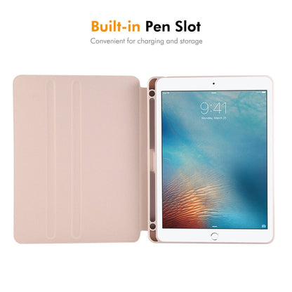 For iPad Air / Air 2 / 9.7 2017 / 2018 ENKAY 360 Rotation TPU Leather Smart Tablet Case with Pen Slot(Black)