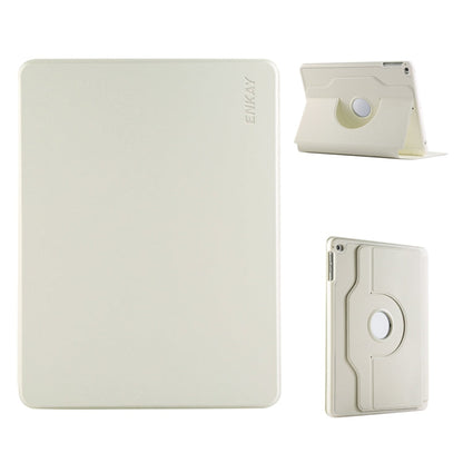 Pour iPad Air / Air 2 / 9,7 2017 / 2018 Étui pour tablette intelligent en cuir TPU à rotation 360° ENKAY avec fente pour stylet (beige)