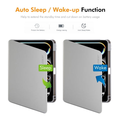 For iPad Air 11 2026 / 2025 / 2024 ENKAY 360 Rotation TPU Leather Smart Tablet Case with Pen Slot(Black)
