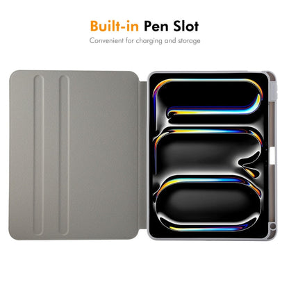 For iPad Air 11 2026 / 2025 / 2024 ENKAY 360 Rotation TPU Leather Smart Tablet Case with Pen Slot(Black)