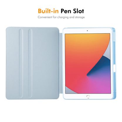 For iPad Air 10.5 / Pro 10.5 / 10.2 ENKAY 360 Rotation TPU Leather Smart Tablet Case with Pen Slot(Grey)